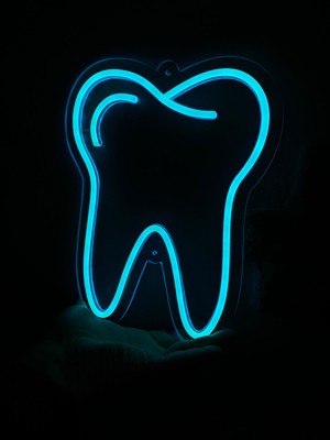 Neonite 'Diş' Işıklı Neon Led Dekoratif Duvar Yazısı Tabelası (23x29cm)