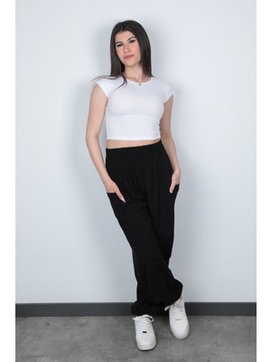 Mavi Kadın Şalvar Yoga Pantolonu %100 Viskon Çift Cepli - 2460