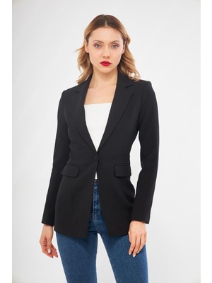 Lovelf Tek Düğme Klasik Ceket Siyah