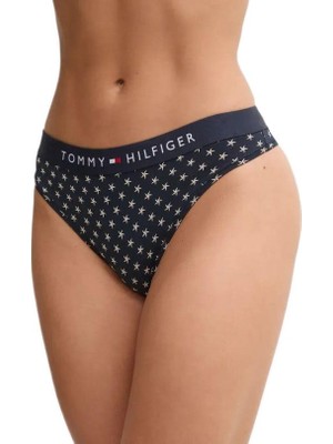 Tommy Hilfiger Kadın Mavi Tanga Print UW0UW04796