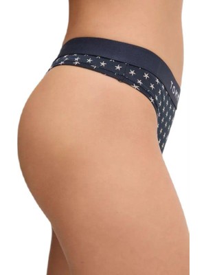 Tommy Hilfiger Kadın Mavi Tanga Print UW0UW04796