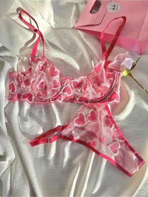 La Madame Luna Pinky Heart Bralet Takımı