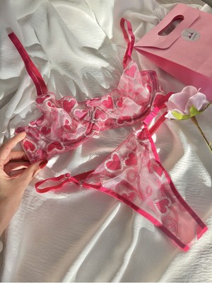 La Madame Luna Pinky Heart Bralet Takımı