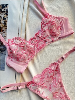 La Madame Adele Pink Bralet Takımı