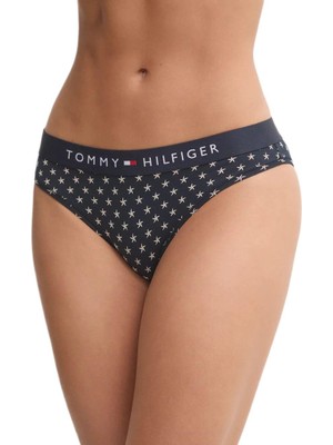 Tommy Hilfiger Kadın Mavi Bikini Külot Print UW0UW04220