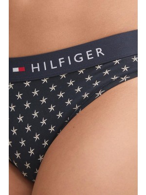 Tommy Hilfiger Kadın Mavi Bikini Külot Print UW0UW04220