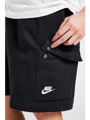 Nike Sportswear Club Men's Cargo Shorts Erkek Pamuklu Kargo Şort Siyah