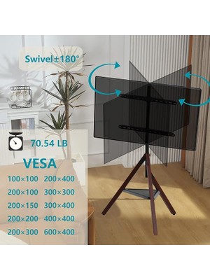 Varsthree Tripod Tv Standı ve Montajı, Zemin Montajlı, Yüksekliği Ayarlanabilir