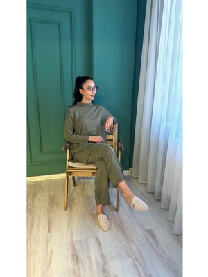 Ceren İrem Boutique 852 Modal Basic Takım-Koyu Yeşil