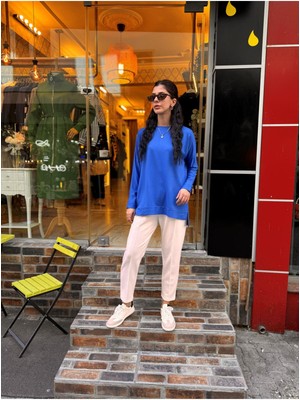 Ceren İrem Boutique 4632 Ipek-Pamuk Bluz-Saks