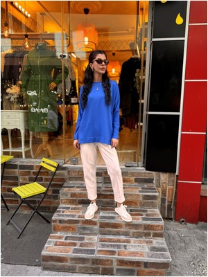 Ceren İrem Boutique 4632 Ipek-Pamuk Bluz-Saks