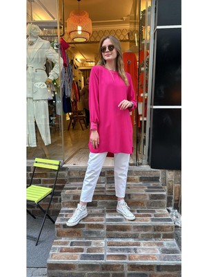 Ceren İrem Boutique 4401 Basic Tunik-Fuşya