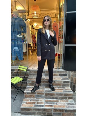 Ceren İrem Boutique 4482 Blazer Ceketli Takım-Siyah