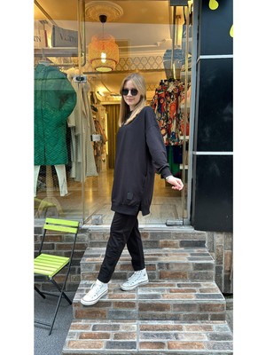 Ceren İrem Boutique 30644 Basic Sweat-Siyah