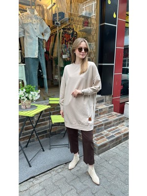 Ceren İrem Boutique 30644 Basic Sweat-Bej