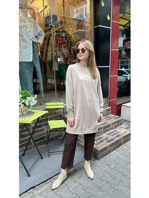 Ceren İrem Boutique 30644 Basic Sweat-Bej