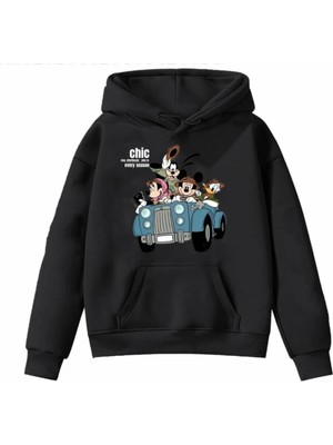 Kids Face Özel Tasarım Kapüşonlu Kankalar Safari De Baskılı Şardonlu Kışlık Erkek Çocuk Sweatshırt