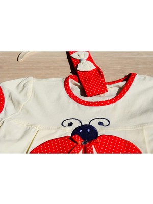 Baby Net Uğur Böcek Desenli Bandanalı 2'li Kız Takım