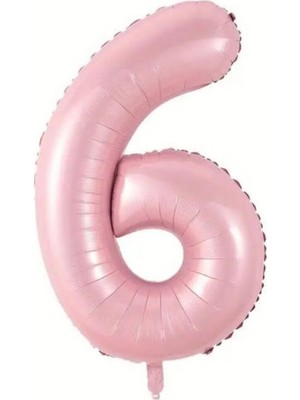 Konsept Sepeti 6 Yaş Doğum Günü Seti Yaş Folyo ve Beyaz Pembe Krom Gold Konfetili Pembe Kalp Balon Parti Seti