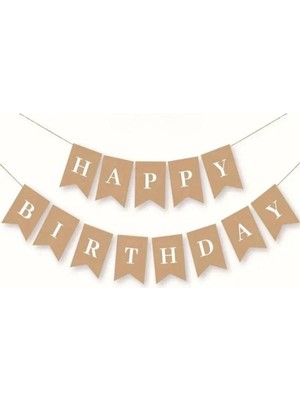 Konsept Sepeti Yaş Retro Krem Balon Seti Krom Gold Deniz Kumu Beyaz Happy Birthday Banner (Balon Bandı Hediyeli)