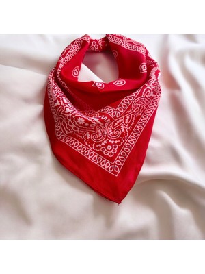 Als Accessories Kadın Kırmızı, Sarı ve Pembe Renk Etnik Desenli 3'lü  %100 Koton Bandana, Saç Bandı