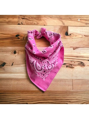 Als Accessories Pembe Renk Içerisinde Desenli Etnik Desenli %100 Koton Bandana