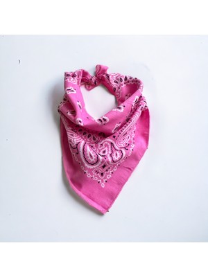 Als Accessories Pembe Renk Içerisinde Desenli Etnik Desenli %100 Koton Bandana