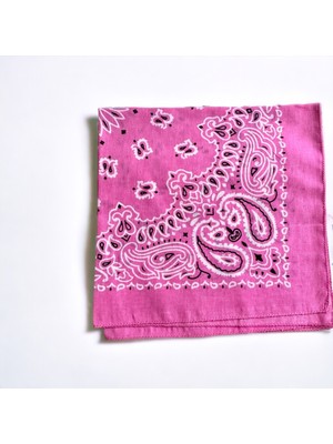 Als Accessories Pembe Renk Içerisinde Desenli Etnik Desenli %100 Koton Bandana