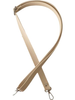Yumakça Sürgü Tokalı Ayarlanabilir Çanta Askısı 135 Cm* 2 cm Krem Renk Gümüş Kancalı
