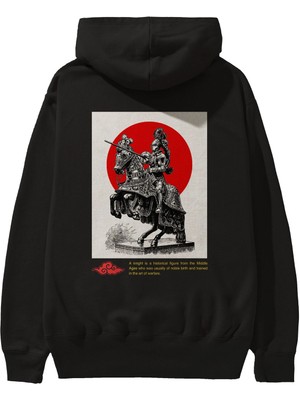 Ankhises Japan Streetwear 2 Arka Baskılı Siyah Oversize Kapüşonlu Sweatshirt Erkek Kadın