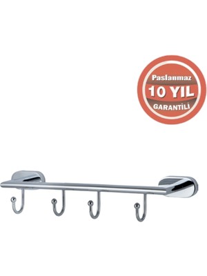 Çelik Banyo Paslanmaz Pirinç Zirve 4'lü Askılık