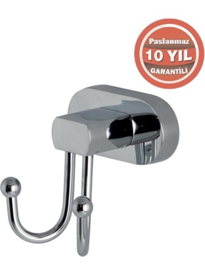Çelik Banyo Paslanmaz Pirinç Zirve 2'li Askılık