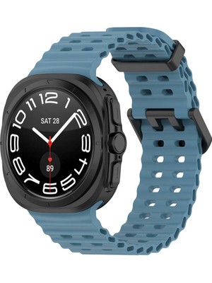 ZORE Samsung Galaxy Watch Ultra 47MM KRD-118 Tırtıklı Tasarım Silikon Kordon-Lacivert