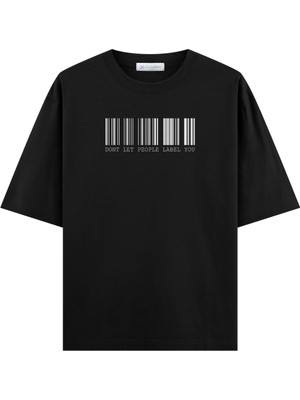 Coutliner Barcode Oversize T-Shirt (Ekstra! Bol Kesim)