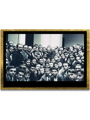 Marsilyan Yapay Zeka İle Yenilenmiş Atatürk Fotoğrafları Siyah Beyaz Cam Tablo, 3d Dekoratif Baskı 108