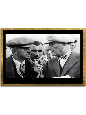 Marsilyan Yapay Zeka İle Yenilenmiş Atatürk Fotoğrafları Siyah Beyaz Cam Tablo, 3d Dekoratif Baskı 12