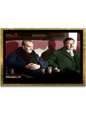 Marsilyan Yapay Zeka İle Yenilenmiş Atatürk Fotoğrafları Siyah Beyaz Cam Tablo, 3d Dekoratif Baskı 50