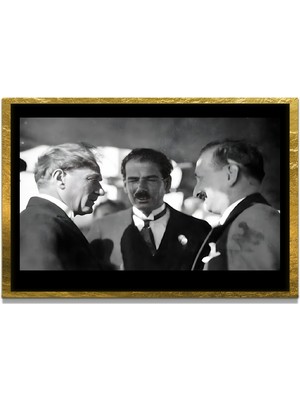 Marsilyan Yapay Zeka İle Yenilenmiş Atatürk Fotoğrafları Siyah Beyaz Cam Tablo, 3d Dekoratif Baskı 317