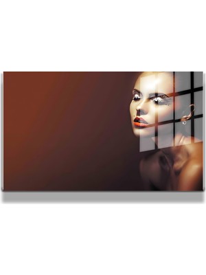 Marsilyan Creative Fashion 3d Dekoratif Baskı Yatay Cam Tablo 01