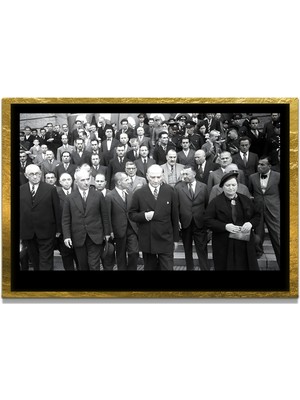 Marsilyan Yapay Zeka İle Yenilenmiş Atatürk Fotoğrafları Siyah Beyaz Cam Tablo, 3d Dekoratif Baskı 219