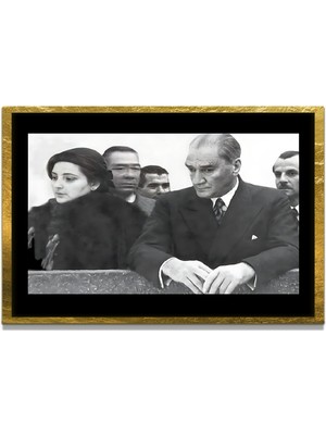 Marsilyan Yapay Zeka İle Yenilenmiş Atatürk Fotoğrafları Siyah Beyaz Cam Tablo, 3d Dekoratif Baskı 245