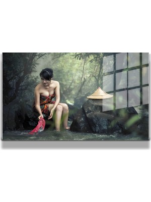 Marsilyan Creative Fashion 3d Dekoratif Baskı Yatay Cam Tablo 01