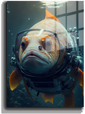 Marsilyan Eğlenceli Hayvanlar, Yapay Zeka Destekli, 3d Dekoratif Baskı Cam Tablo 266