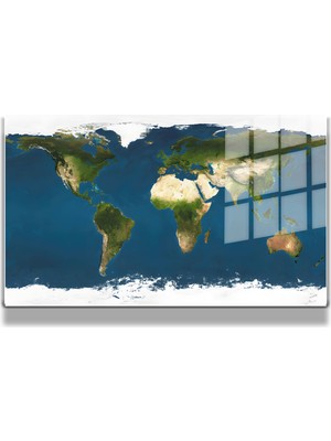 Marsilyan Harita/Maps 3d Dekoratif Baskı Cam Tablo 08