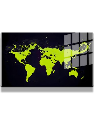 Marsilyan Harita/Maps 3d Dekoratif Baskı Cam Tablo 54