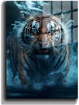 Marsilyan Eğlenceli Hayvanlar, Yapay Zeka Destekli, 3d Dekoratif Baskı Cam Tablo 274