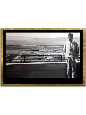 Marsilyan Yapay Zeka İle Yenilenmiş Atatürk Fotoğrafları Siyah Beyaz Cam Tablo, 3d Dekoratif Baskı 810