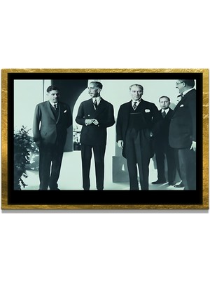 Marsilyan Yapay Zeka İle Yenilenmiş Atatürk Fotoğrafları Siyah Beyaz Cam Tablo, 3d Dekoratif Baskı 188