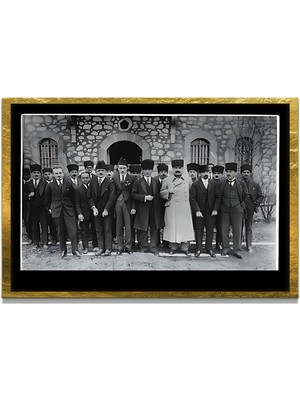 Marsilyan Yapay Zeka İle Yenilenmiş Atatürk Fotoğrafları Siyah Beyaz Cam Tablo, 3d Dekoratif Baskı 673