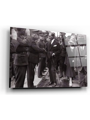 Marsilyan Atatürk Cam Tablo | Hediyelik, Dekoratif, Ofis, Mutfak